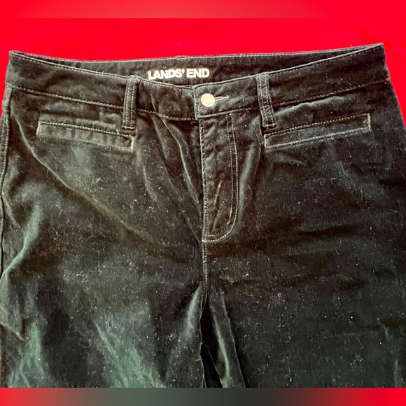 Lands End Green Velvet Pants, size 14 - Picture 2 of 6